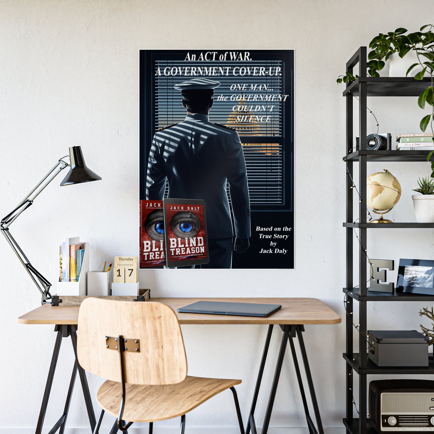 BLIND TREASON "Act of War" Gloss Poster — Thriller Book Wall Art