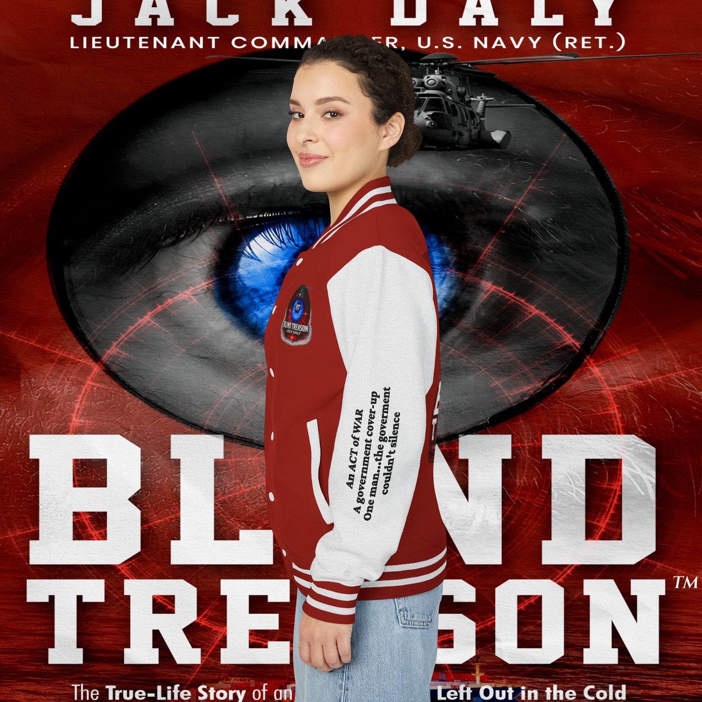 BLIND TREASON Letterman Jacket — "Blind Treason" Book Cover Varsity Jacket