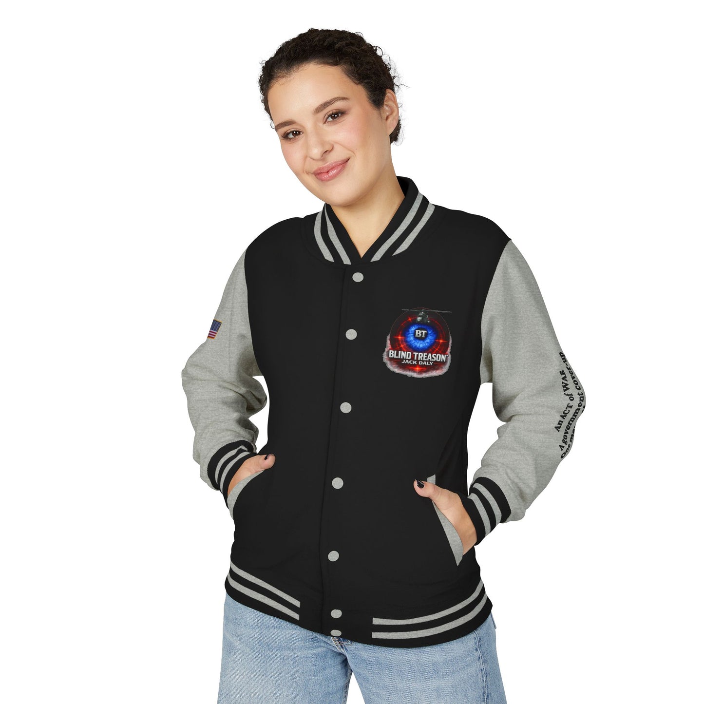 BLIND TREASON Letterman Jacket — "Blind Treason" Book Cover Varsity Jacket
