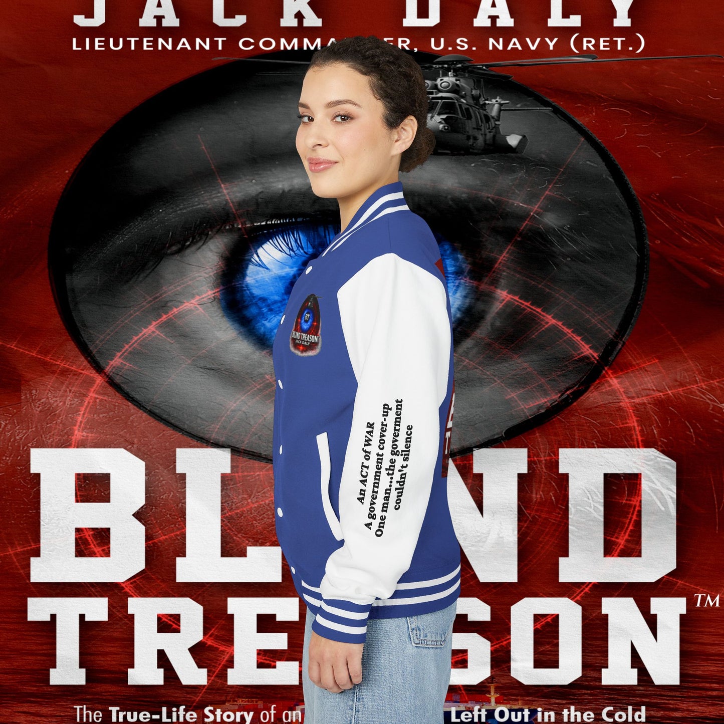 BLIND TREASON Letterman Jacket — "Blind Treason" Book Cover Varsity Jacket