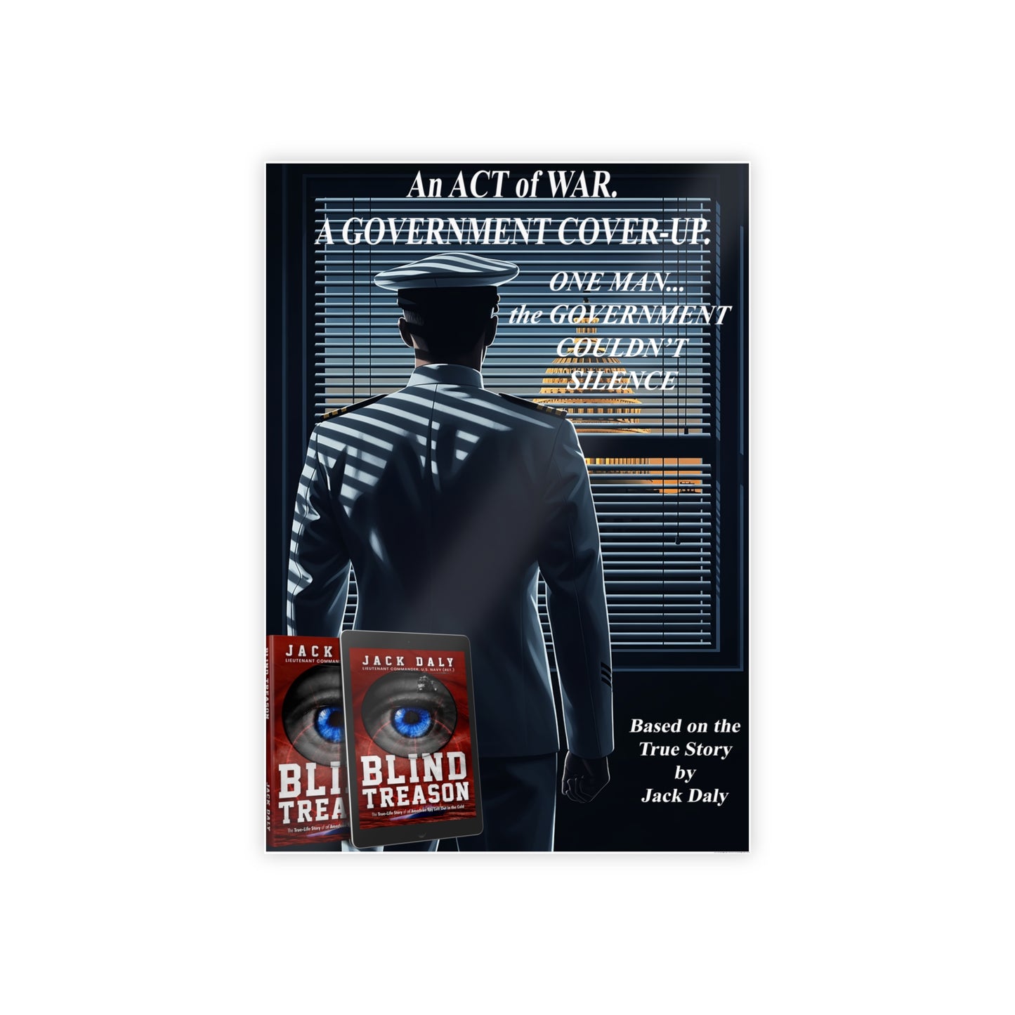 BLIND TREASON "Act of War" Gloss Poster — Thriller Book Wall Art