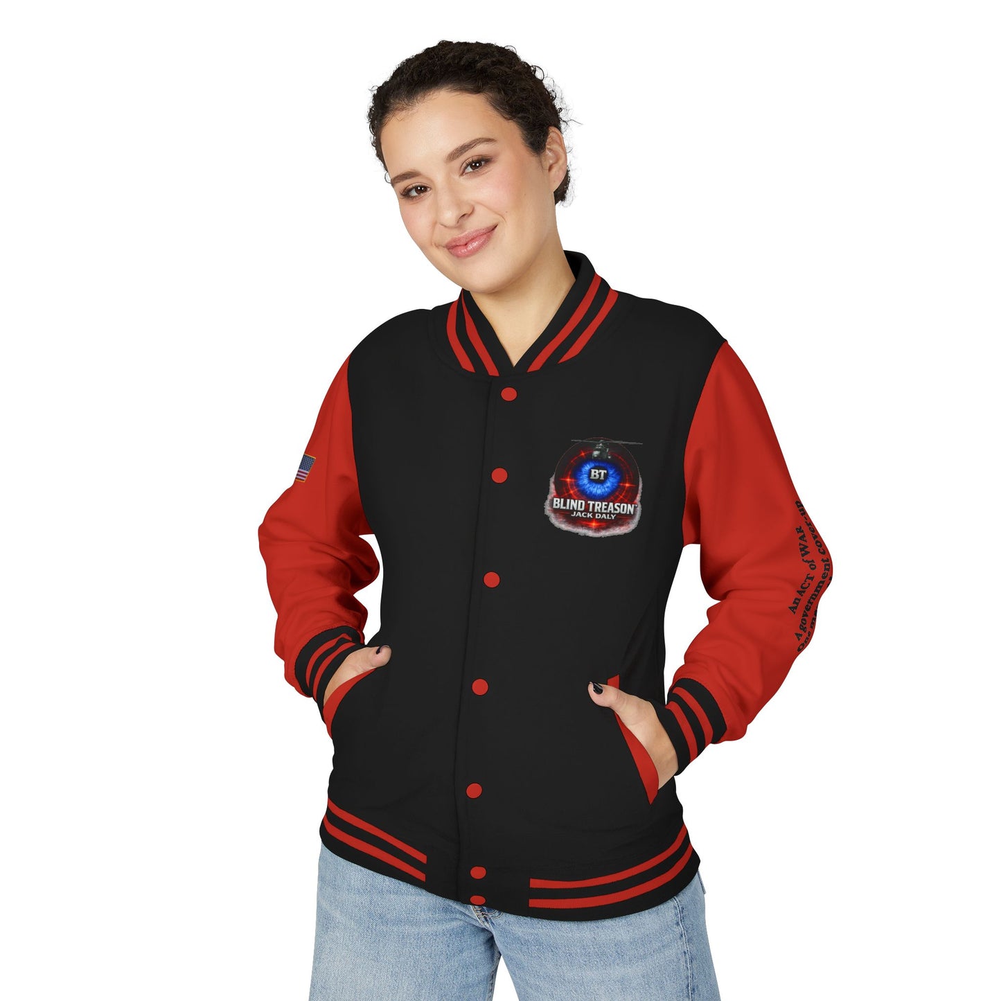 BLIND TREASON Letterman Jacket — "Blind Treason" Book Cover Varsity Jacket