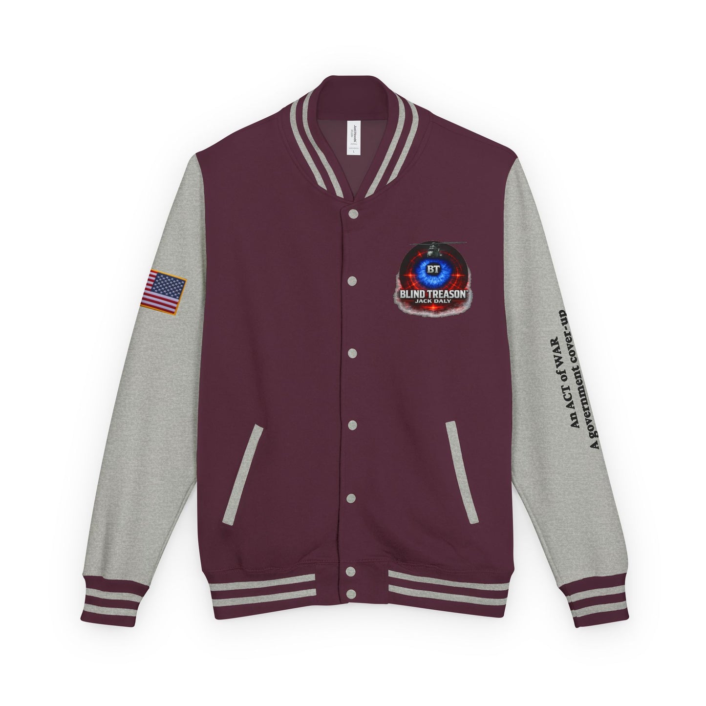 BLIND TREASON Letterman Jacket — "Blind Treason" Book Cover Varsity Jacket