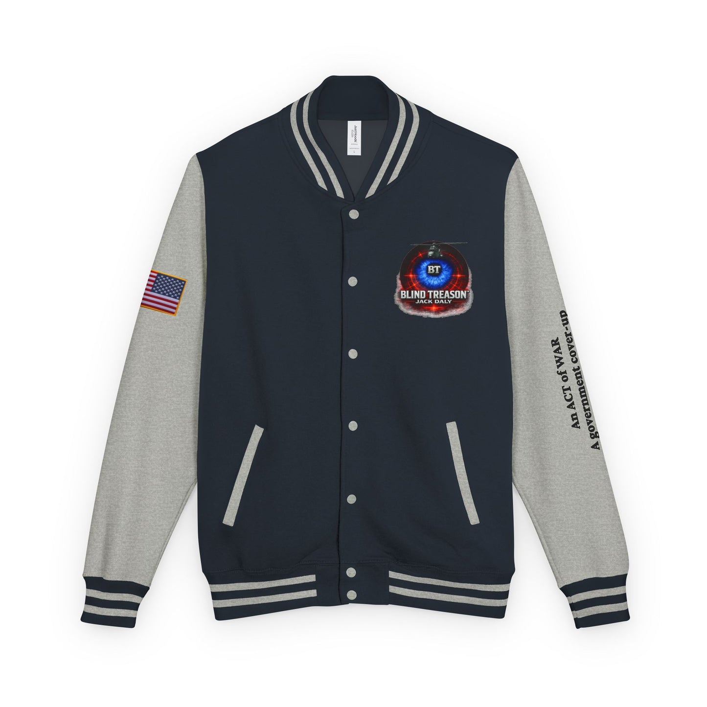 BLIND TREASON Letterman Jacket — "Blind Treason" Book Cover Varsity Jacket