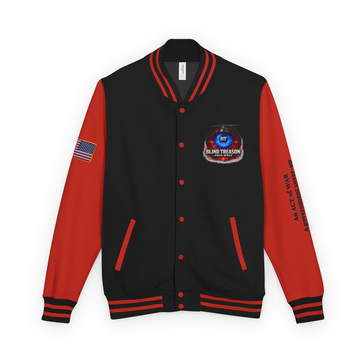 BLIND TREASON Letterman Jacket — "Blind Treason" Book Cover Varsity Jacket