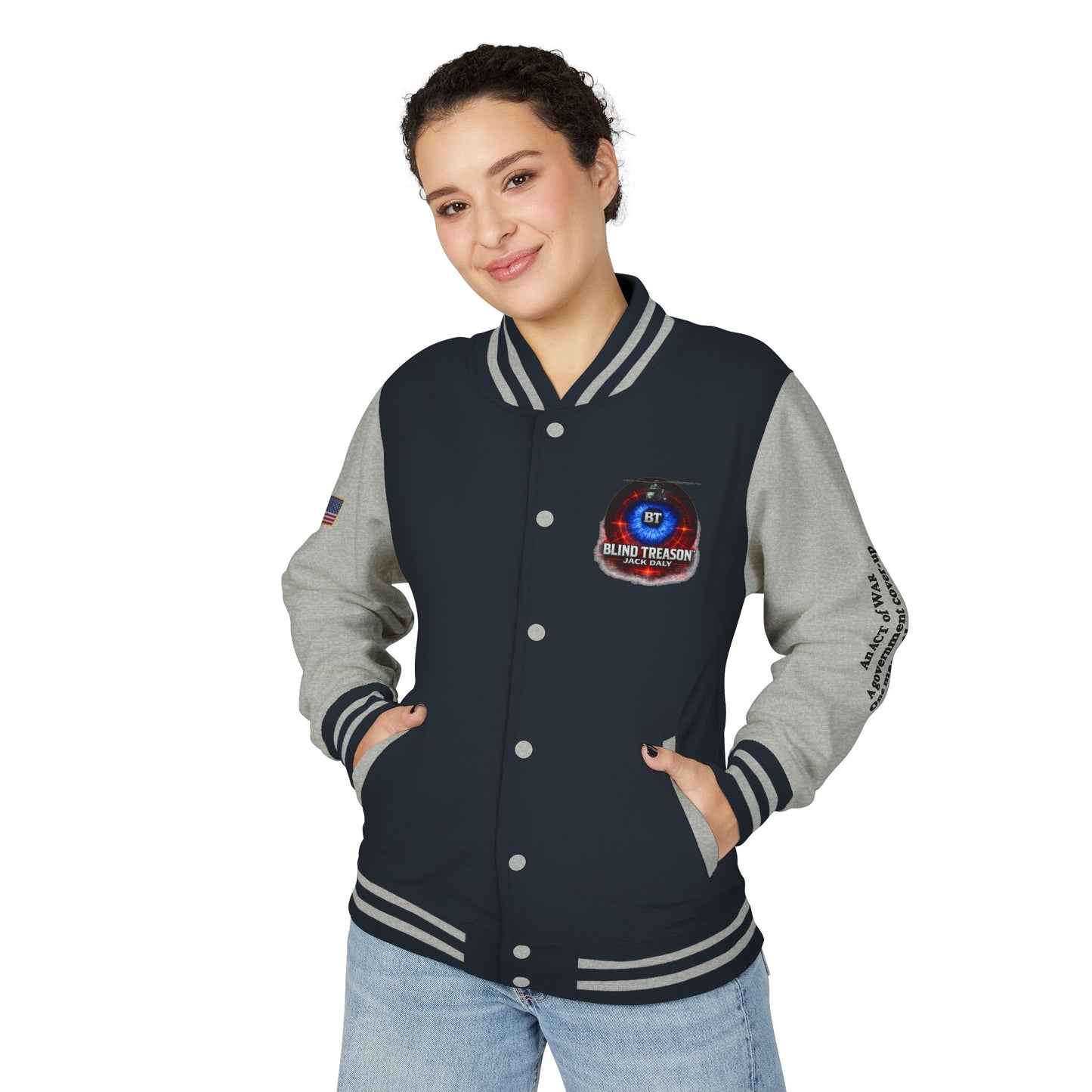 BLIND TREASON Letterman Jacket — "Blind Treason" Book Cover Varsity Jacket