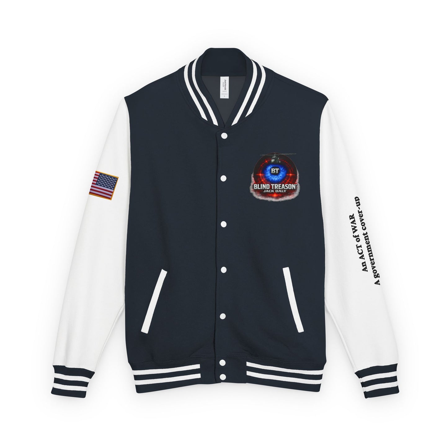 BLIND TREASON Letterman Jacket — "Blind Treason" Book Cover Varsity Jacket