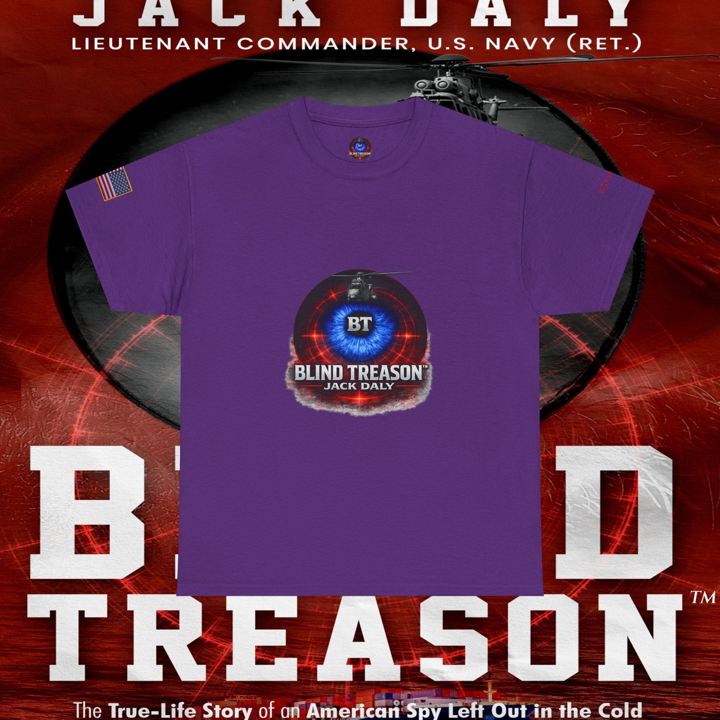 BLIND TREASON T-Shirt Jack Daly Book Cover Tee (Blue Eye Graphic)