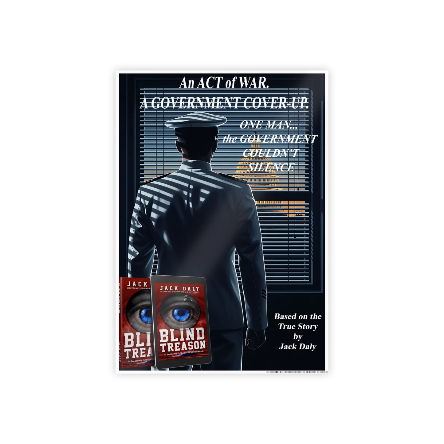 BLIND TREASON "Act of War" Gloss Poster — Thriller Book Wall Art