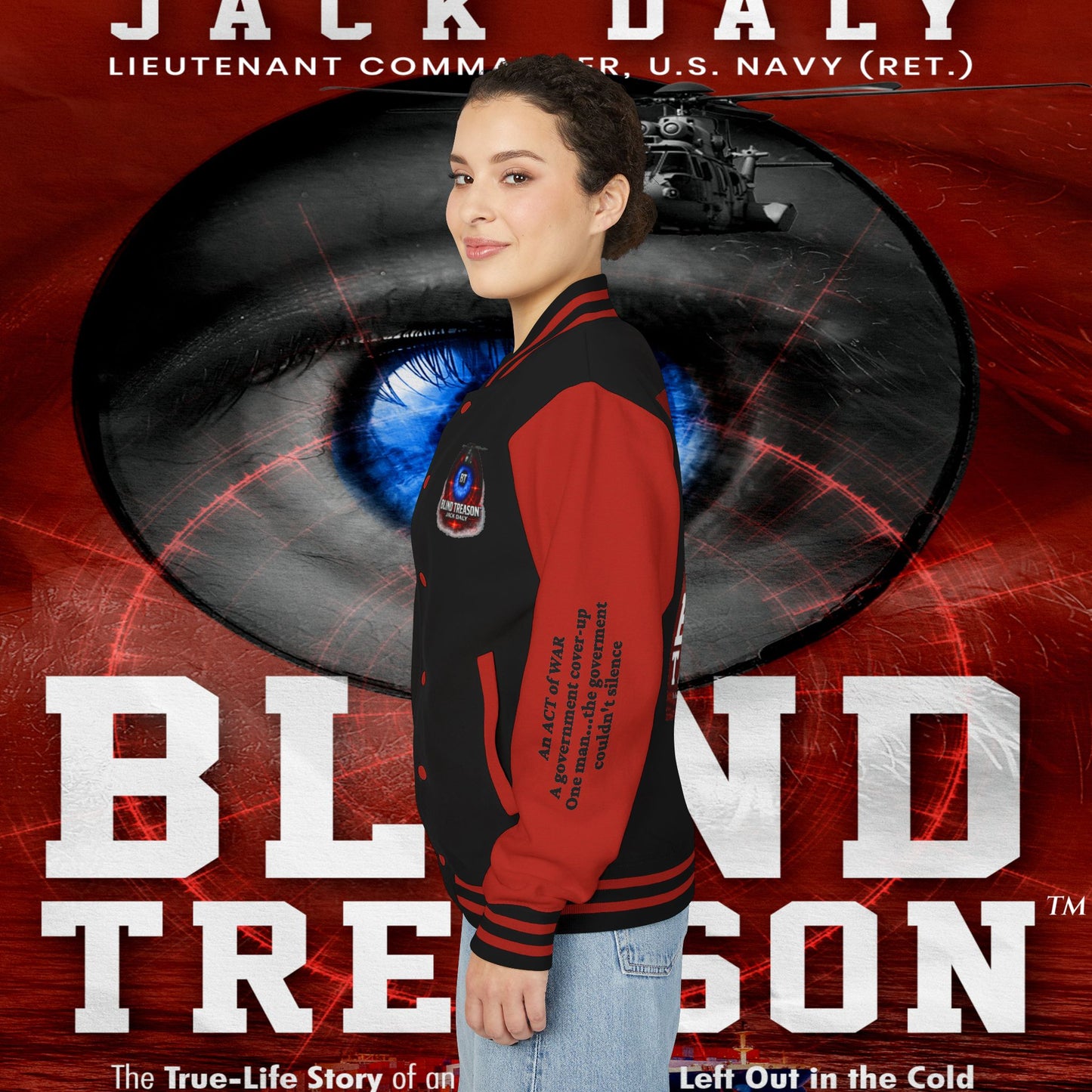 BLIND TREASON Letterman Jacket — "Blind Treason" Book Cover Varsity Jacket
