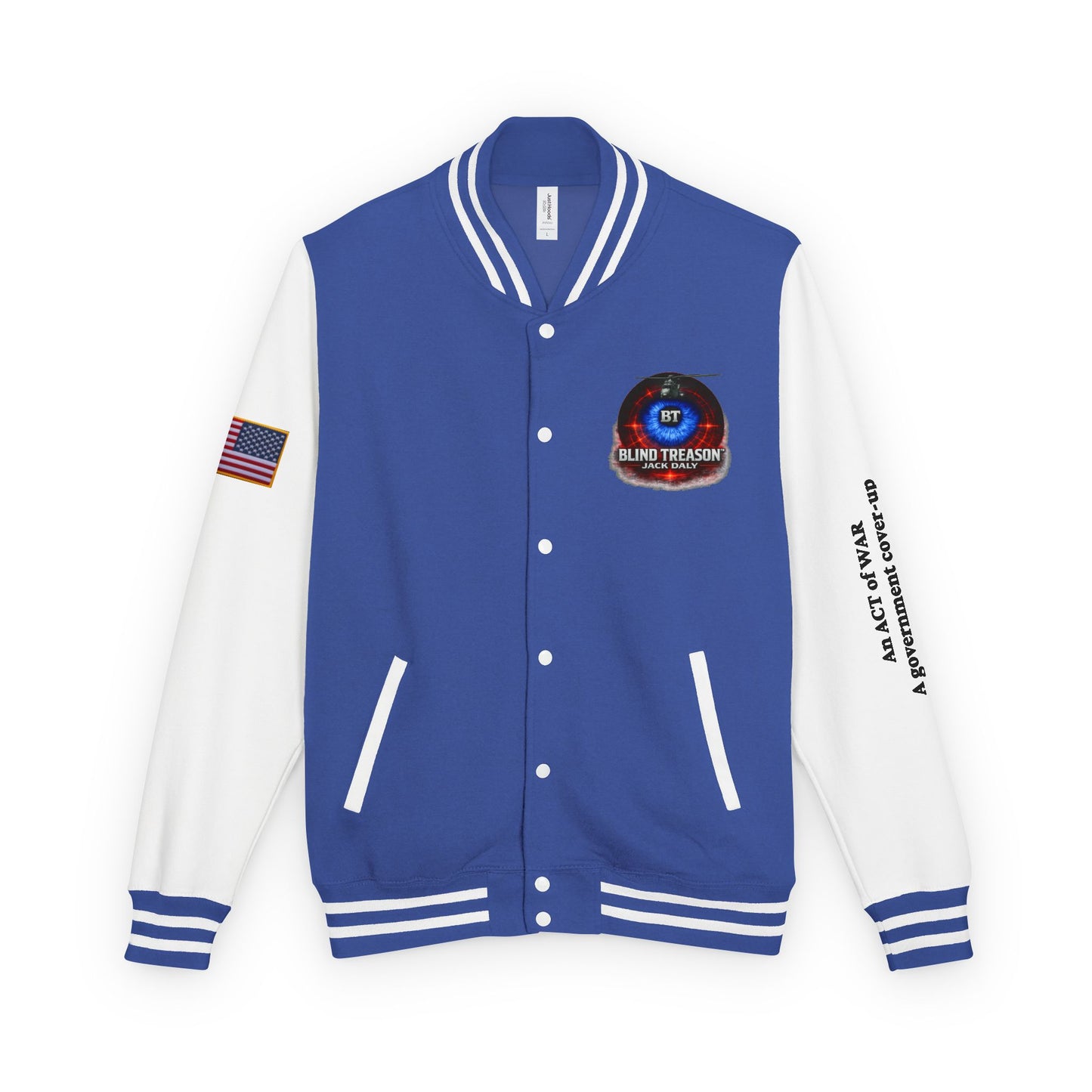 BLIND TREASON Letterman Jacket — "Blind Treason" Book Cover Varsity Jacket
