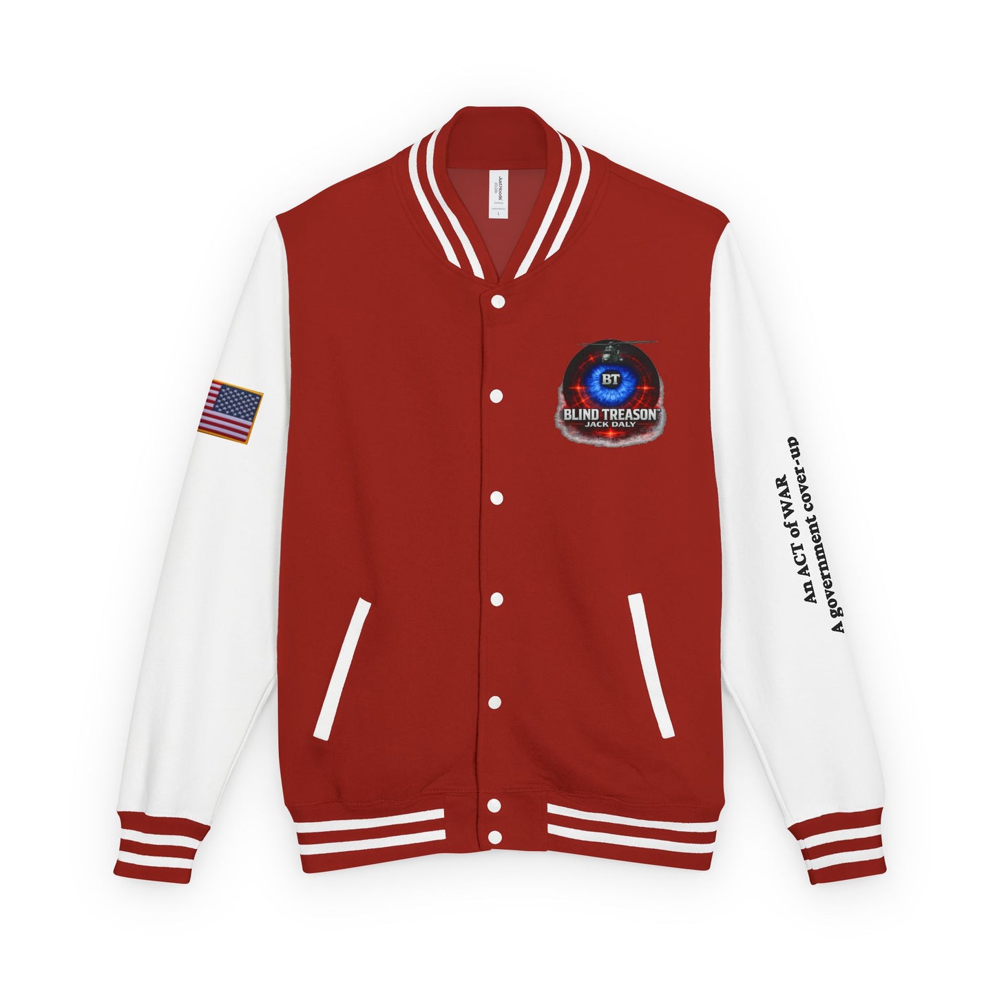 BLIND TREASON Letterman Jacket — "Blind Treason" Book Cover Varsity Jacket