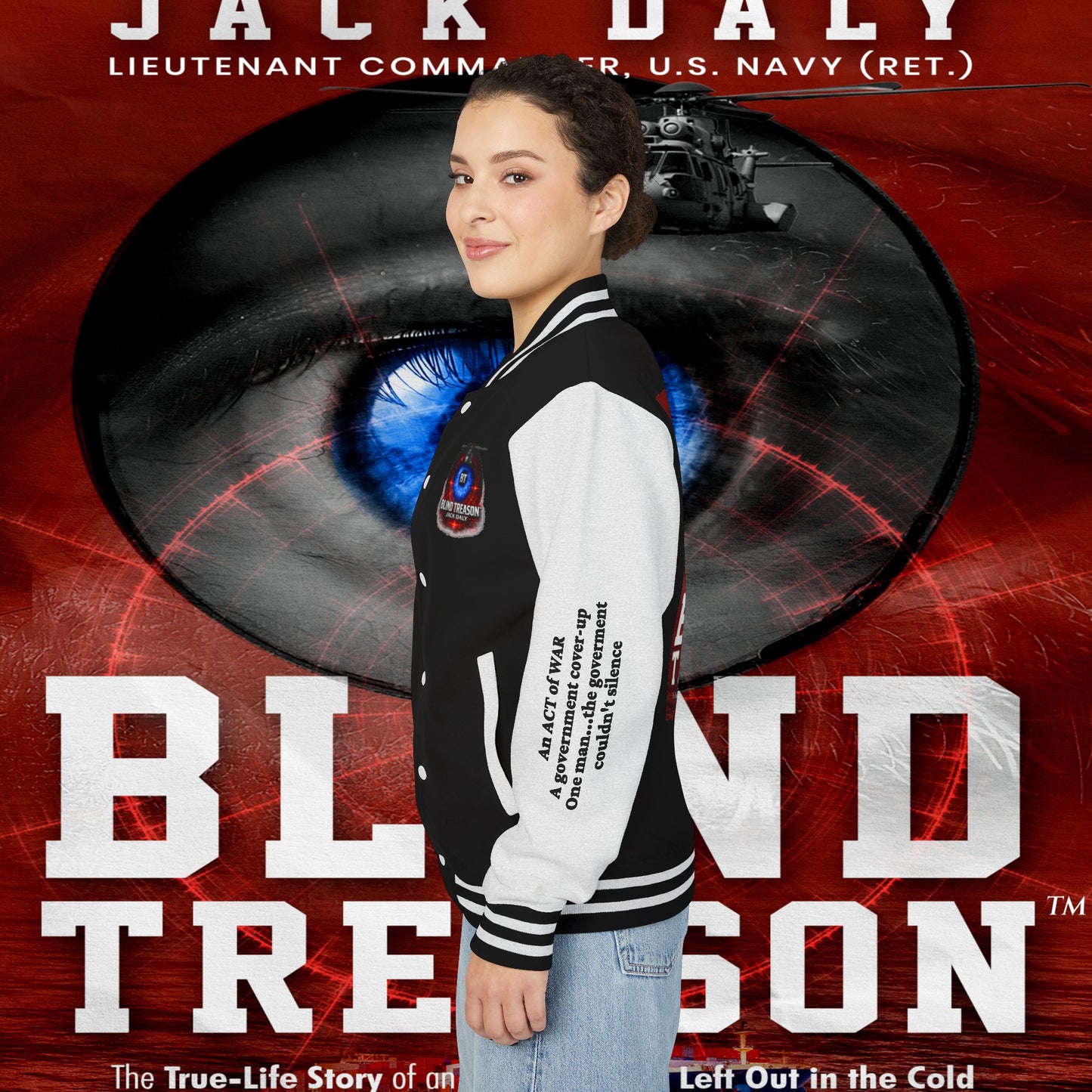 BLIND TREASON Letterman Jacket — "Blind Treason" Book Cover Varsity Jacket