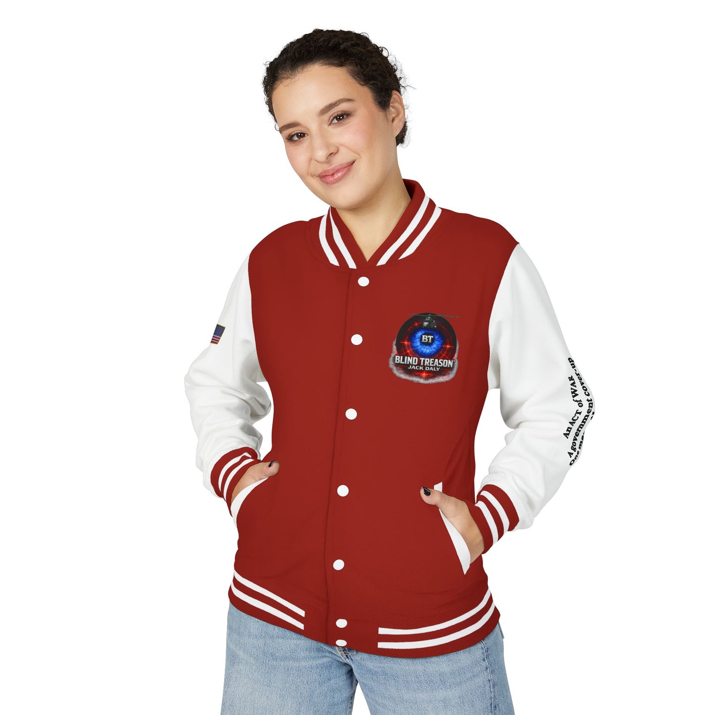 BLIND TREASON Letterman Jacket — "Blind Treason" Book Cover Varsity Jacket