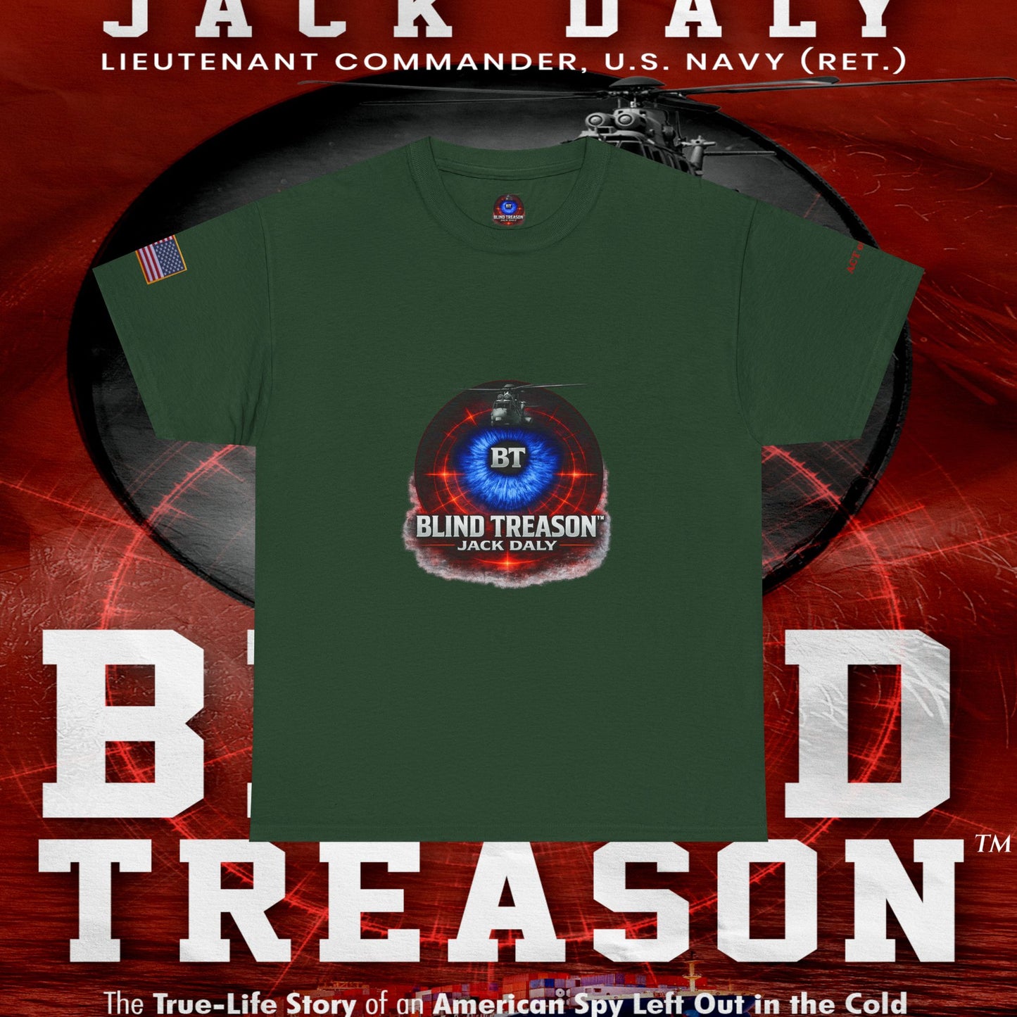 BLIND TREASON T-Shirt Jack Daly Book Cover Tee (Blue Eye Graphic)