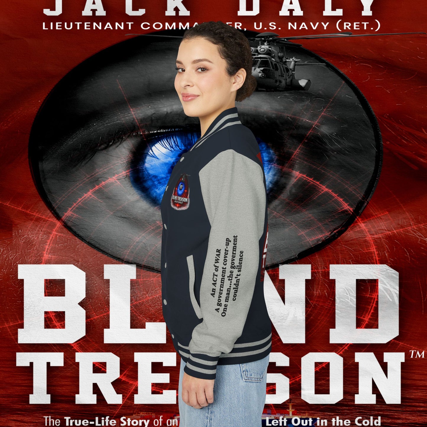 BLIND TREASON Letterman Jacket — "Blind Treason" Book Cover Varsity Jacket